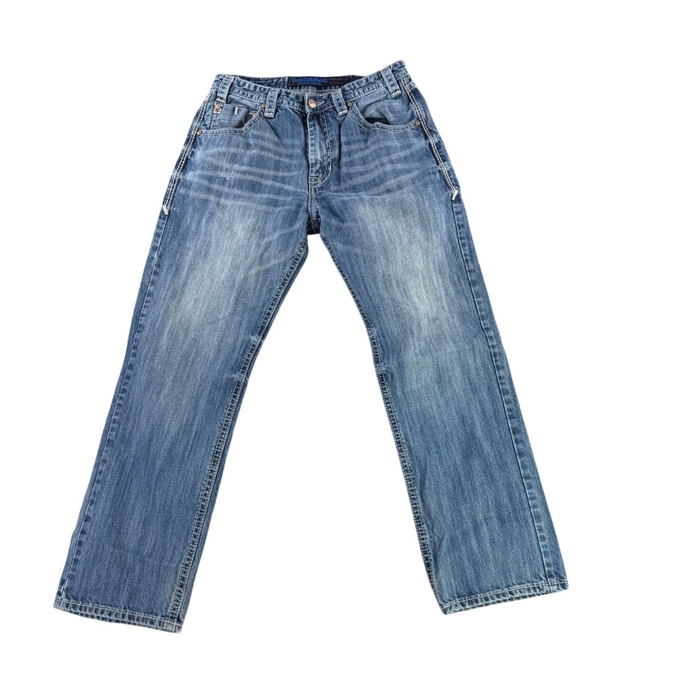 Rock & Roll Cowboy Pistol Loose Straight Jeans Mens 31x32 Medium Wash